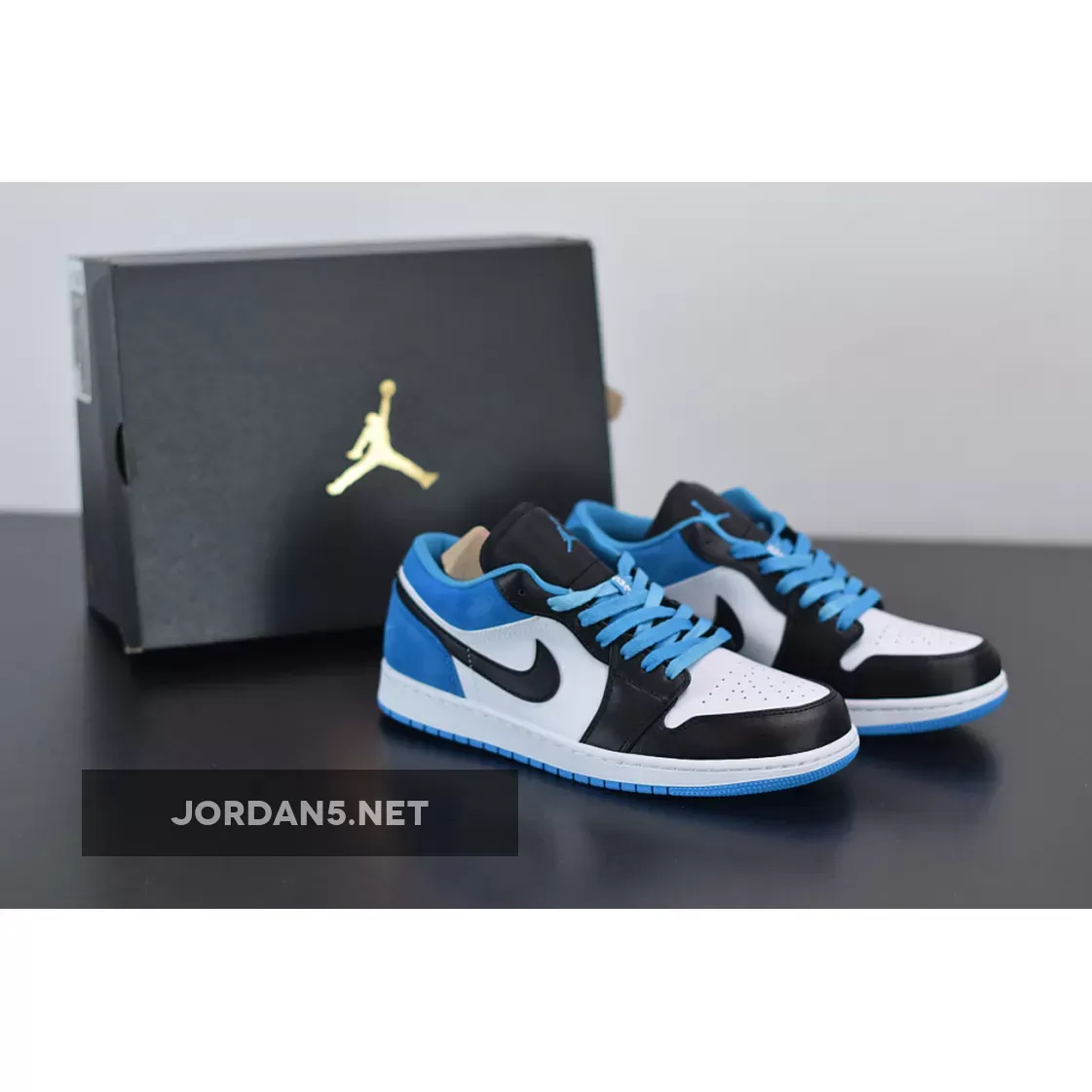 Air Jordan 1 Low BLACK/BLACK-LASER BLUE-WHITE AJ1 / air jordan 1 white laser blue