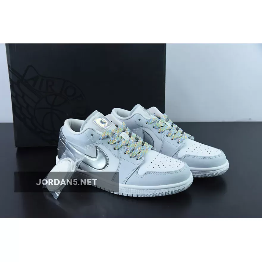 Air Jordan 1 Low SE "Tear-Away" White/Light Grey-Silver DX6070-101