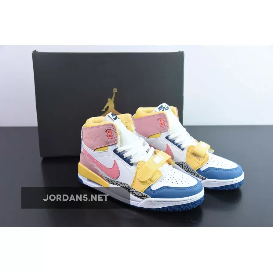 Jordan Legacy 312 White Coral Pink French Blue jordan legacy 312 pink