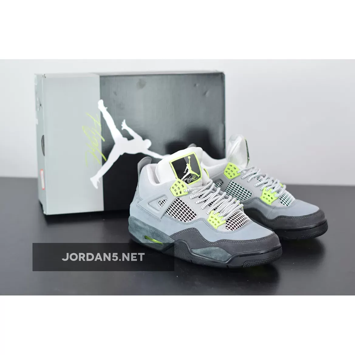 Air Jordan 4 Retro SE 'Neon 95' CT5342-007 grey lime green jordan 4