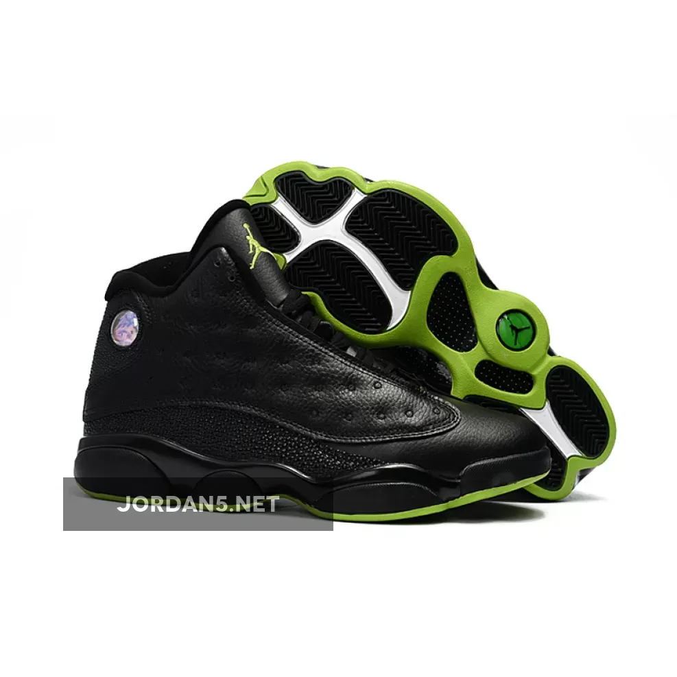 Air Jordan 13 Retro Black/Altitude Green 414571-042 / green and black jordan 13