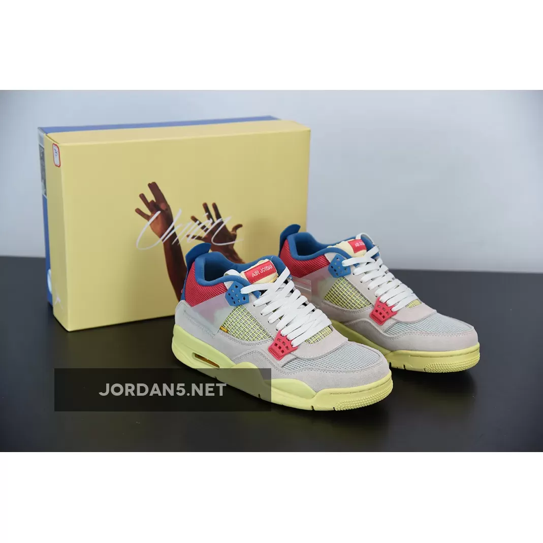 Air Jordan 4 Sp Union – Guava Ice/Light Bone-Brigade Blue-Light Fusion Red AJ4 - jordan 4 guava ice