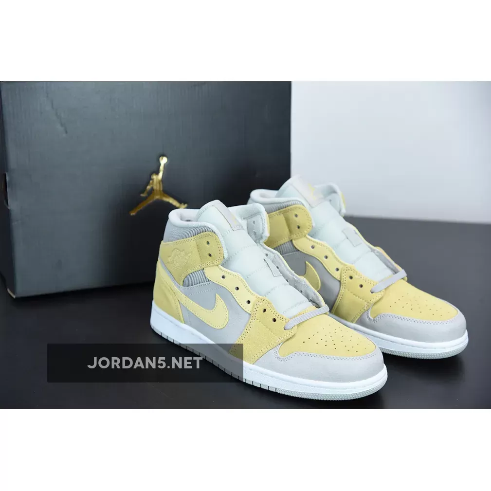 Air Jordan 1 Mid SE 'Tan Grey' DA4666-001 #women's air jordan 1 mid grey fog