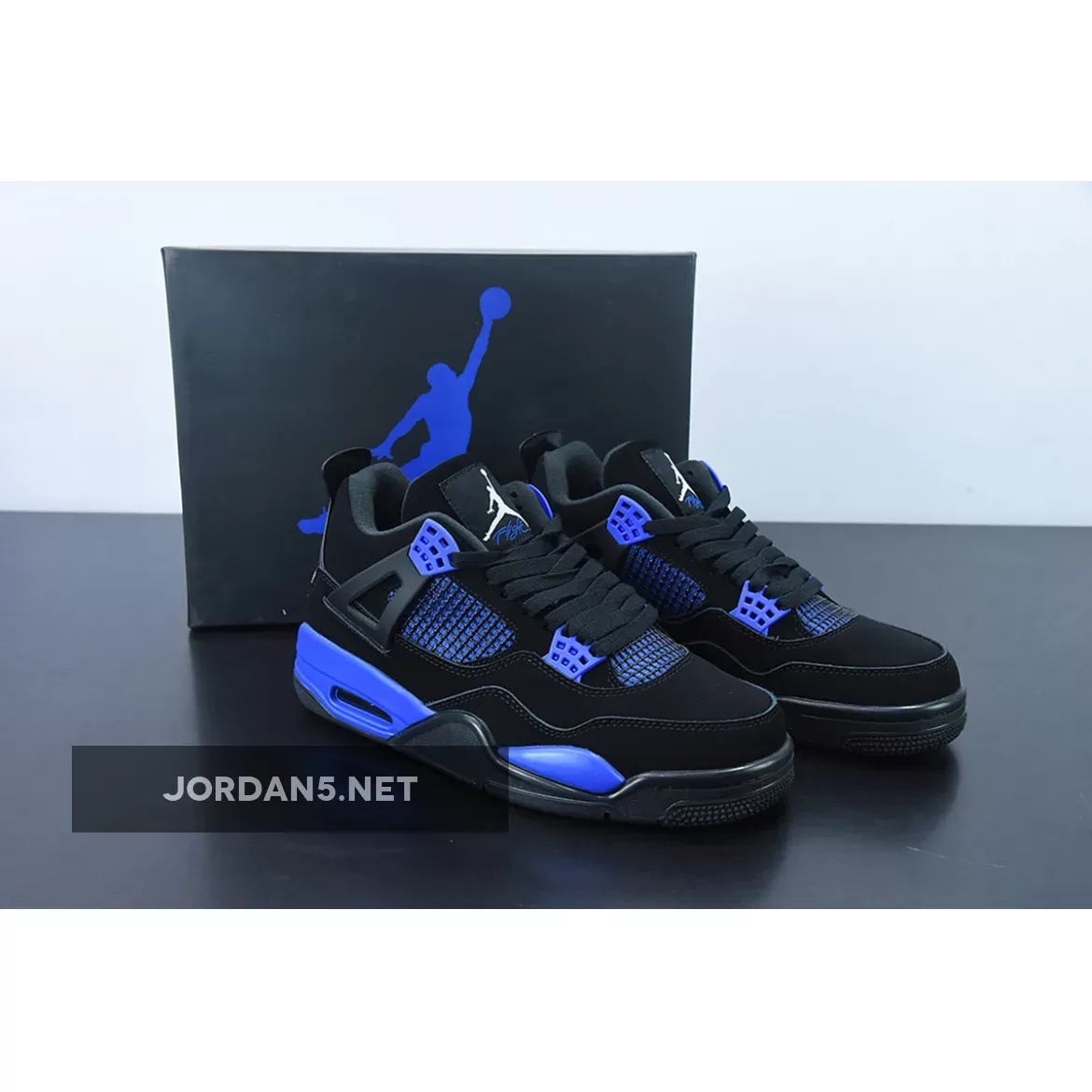 Air Jordan 4 Black Royal Blue / black and blue 4