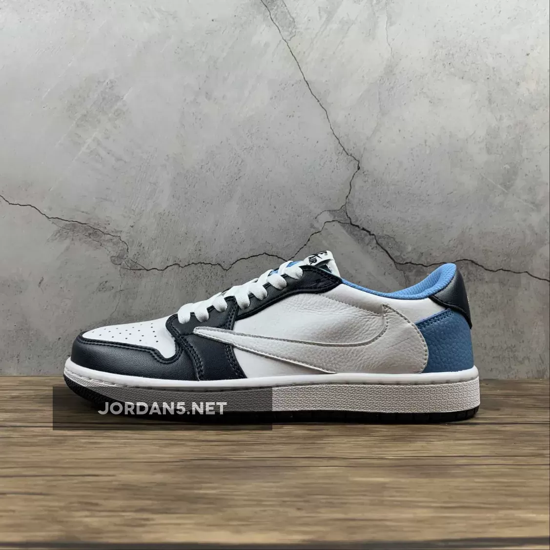 Travis Scott x Air Jordan 1 Low 'UNC' White Navy Blue - navy jordan 1 lows