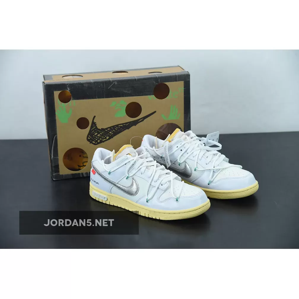 Off White Silver Dunks Off-White™ x Nike Dunk Low '01 of 50' Silver White 1675867554