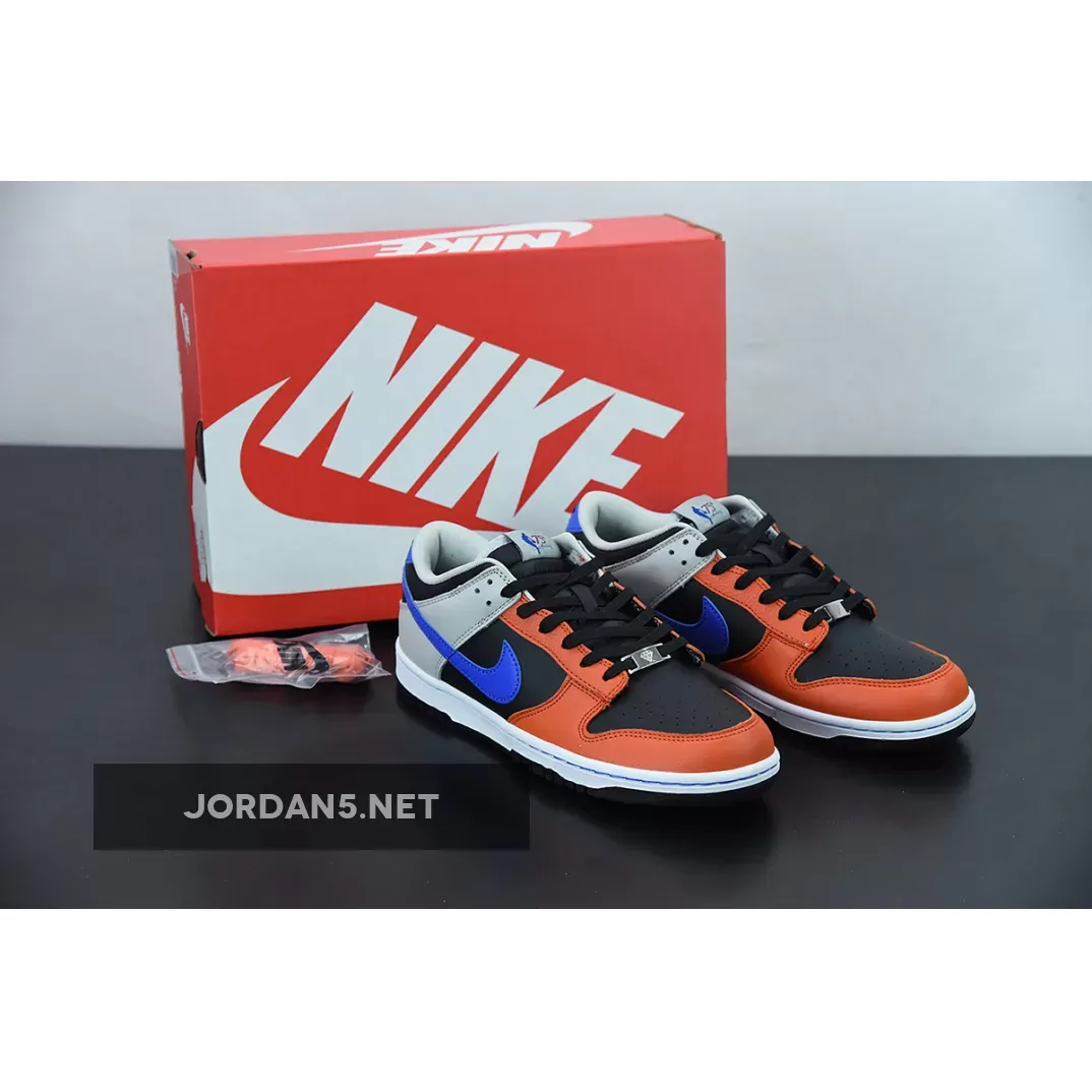 Knicks Nike Dunks / NBA x Nike Dunk Low '75th Anniversary' Black/Racer Blue/Grey Fog/Orange DD3363-002