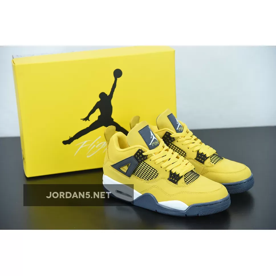 Air Jordan 4 Lightning Tour Yellow - black white yellow jordan 1