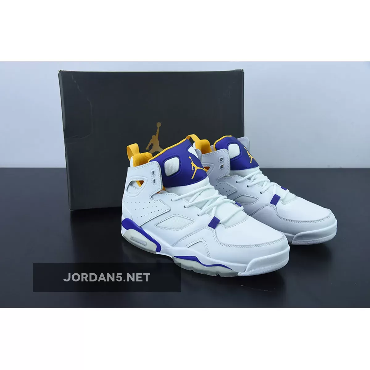 Jordan Flight Club 91 Lakers White/Court Purple-University Gold / jordan flight club 91 men's