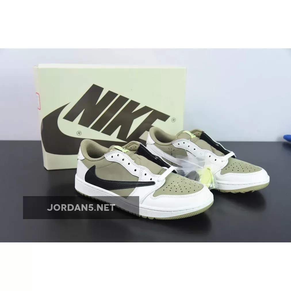 Travis Scott x Air Jordan 1 Low Golf Neutral Olive/Black-Sail